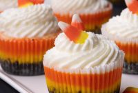 Spooky Sweet Candy Corn Cheesecake Minis