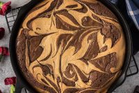Decadent Peanut Butter Swirl Skillet Brownie