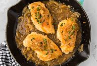 Golden Chicken in Caramelized Onion Thyme Sauce