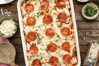 Cheesy Sausage Pepperoni Pizza Bake