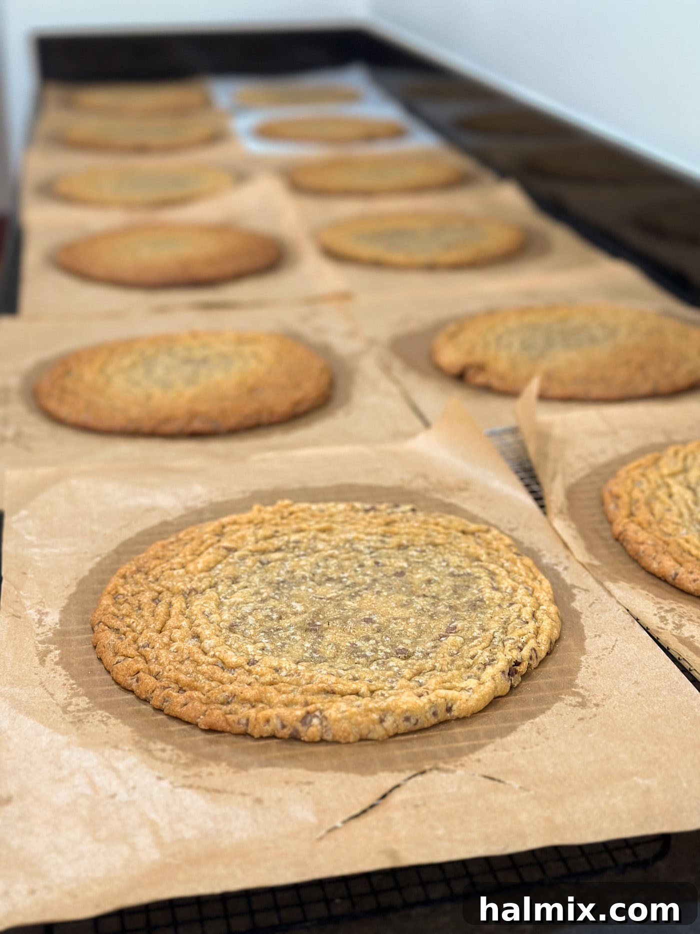 jumbo baked chocolate chip cookie layers