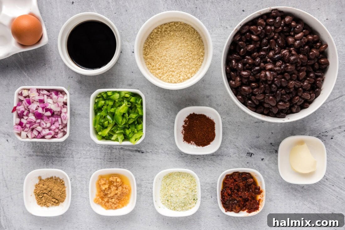 Ingredients for Black Bean Burger