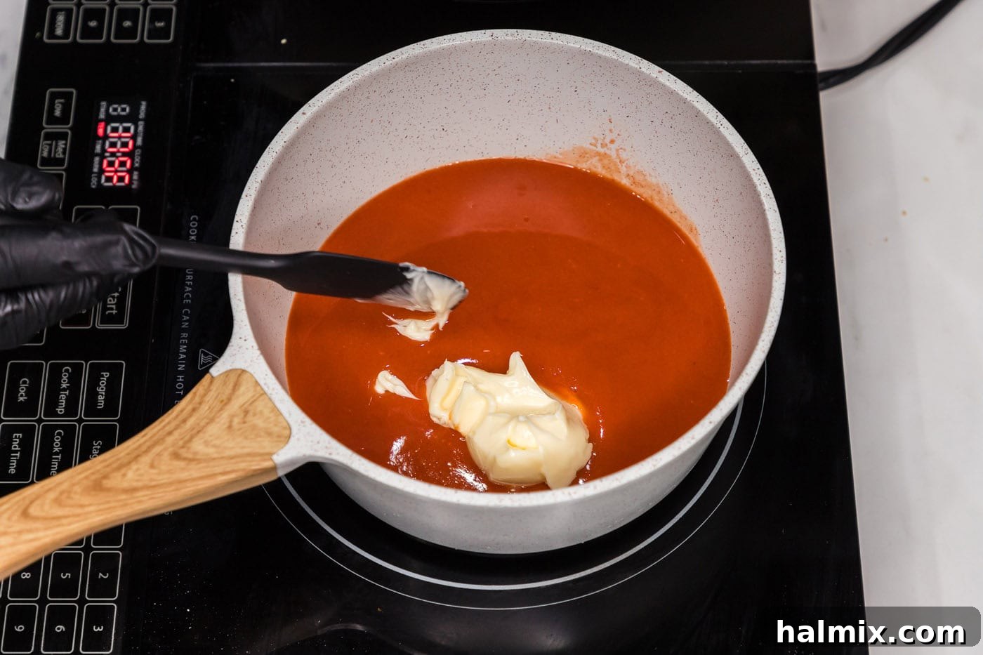 saucepan of butter and hot sauce