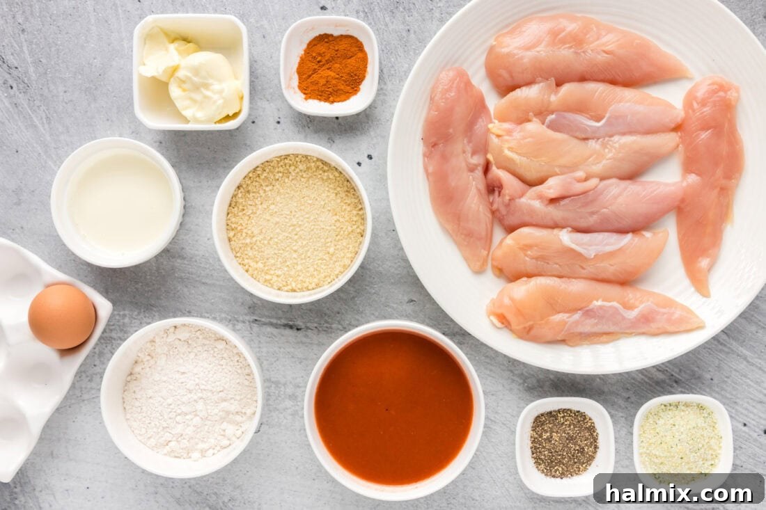 Ingredients for Buffalo Chicken Tenders