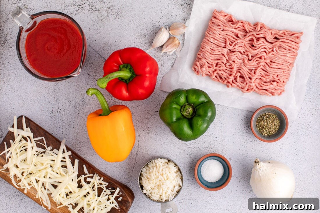 Ingredients for Turkey Stuffed Peppers