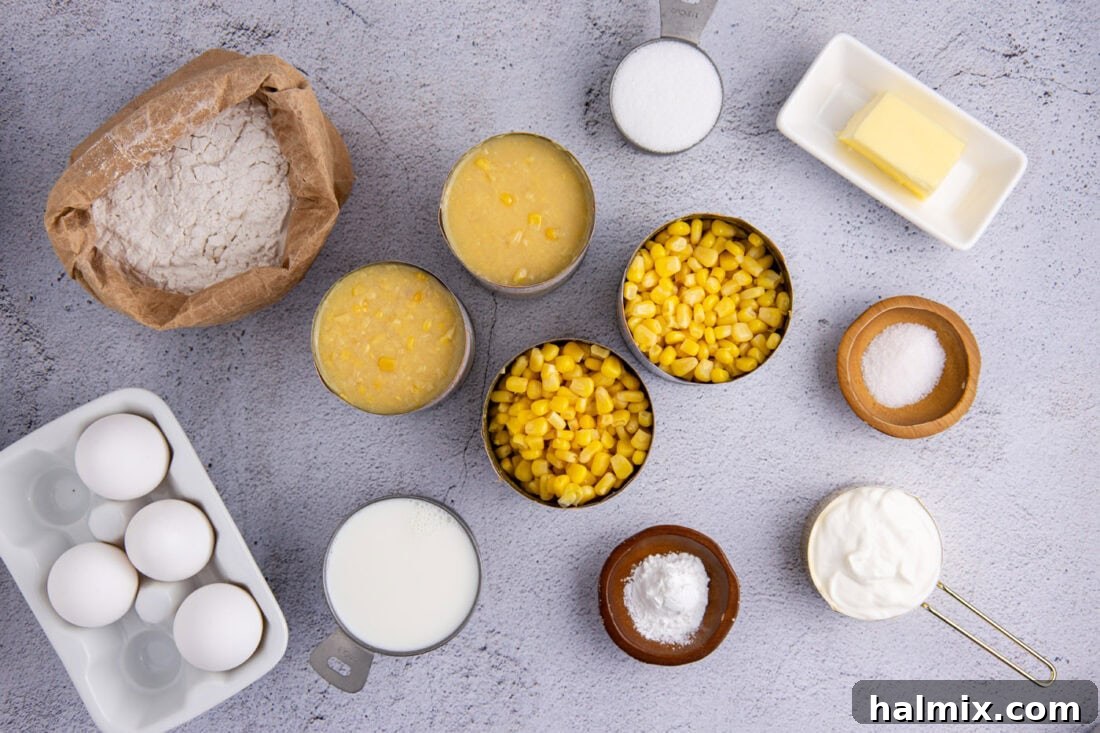 Ingredients for Corn Pudding