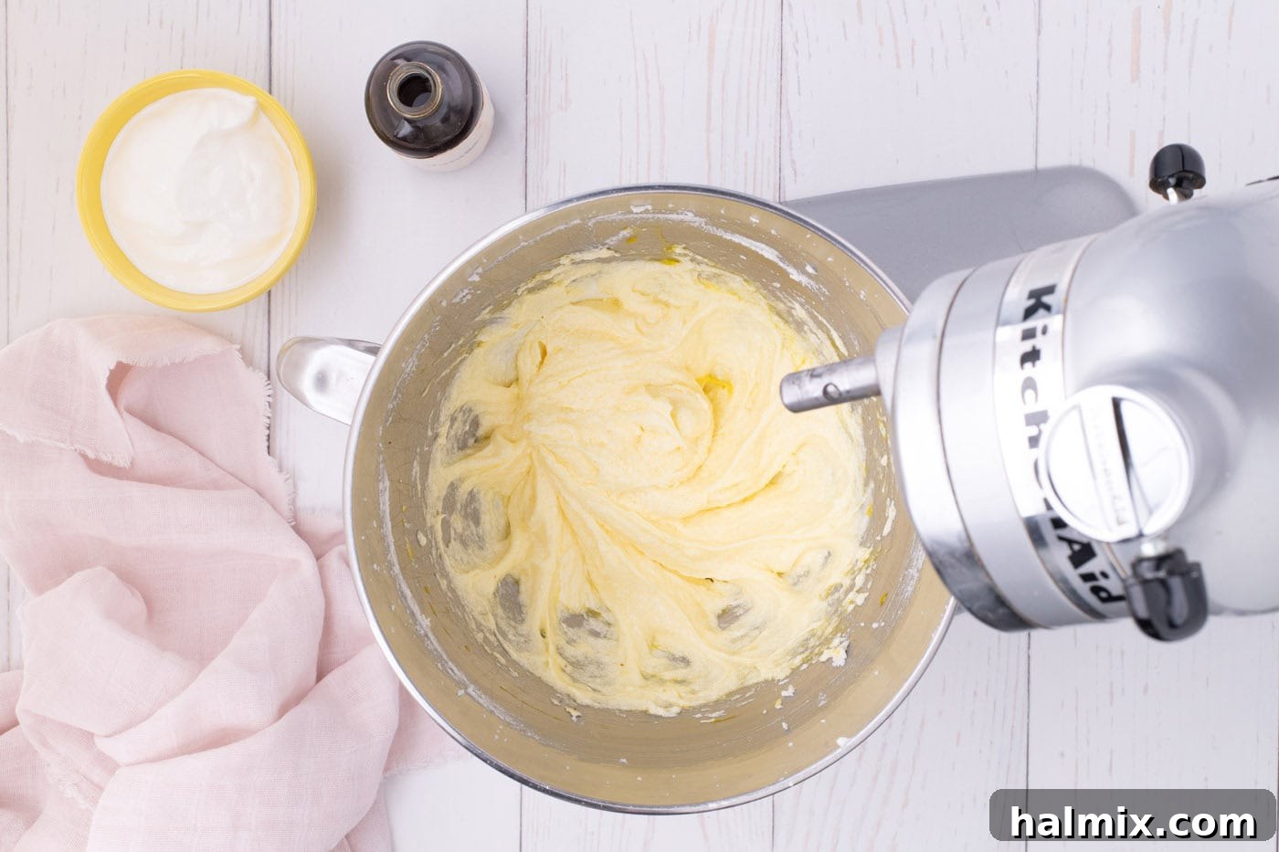 Fresh Strawberry Pound Cake 6 creamed butter and sugar in the bowl of a stand mixer