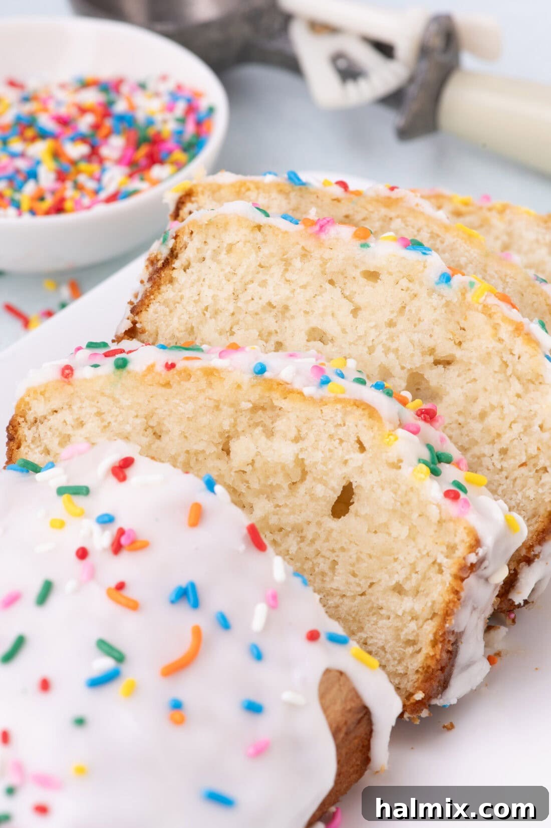 Magic Ice Cream Loaf 12 Close up photo of slices of Ice Cream Bread