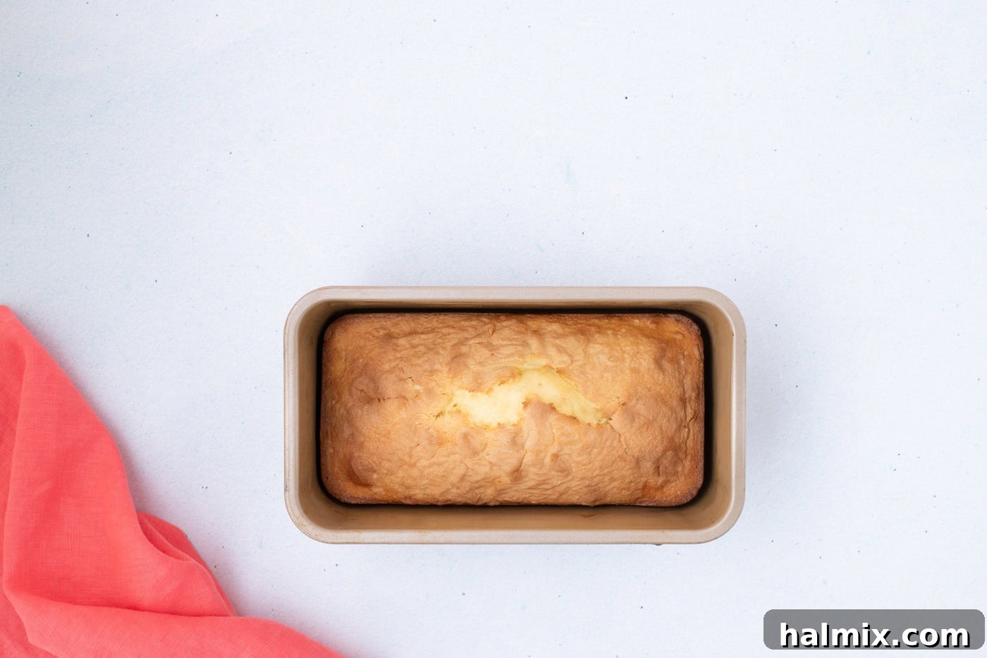 baked ice cream bread loaf in a pan