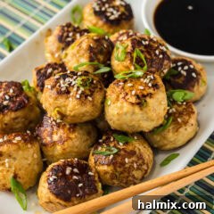Asian Meatballs on a platter
