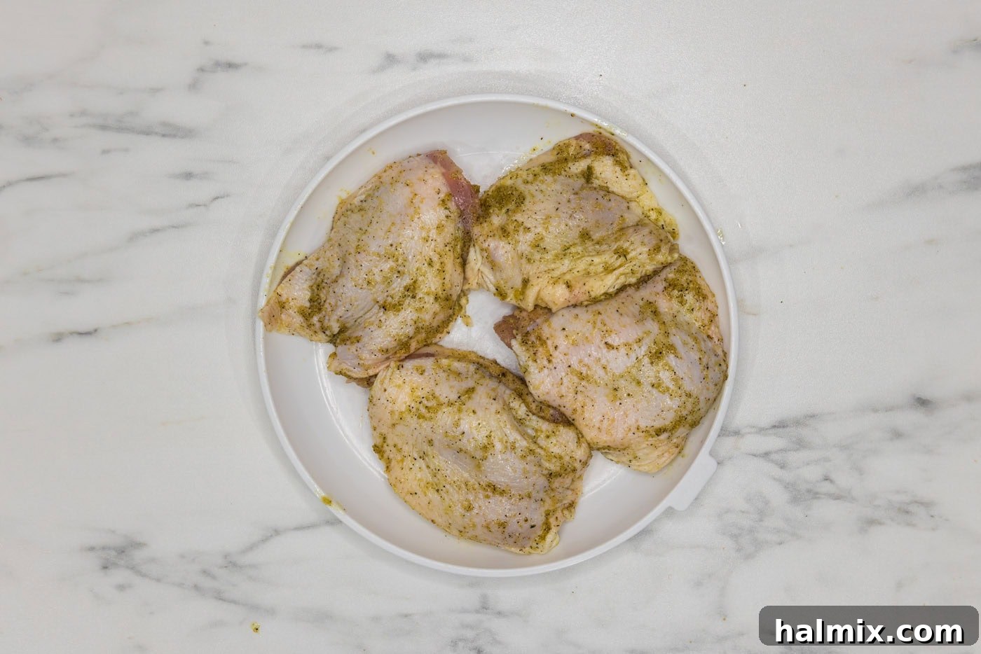 chicken thighs with seasoning rub