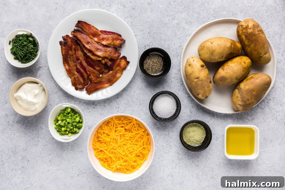 Loaded Potato Skins 4 Ingredients for Potato Skins