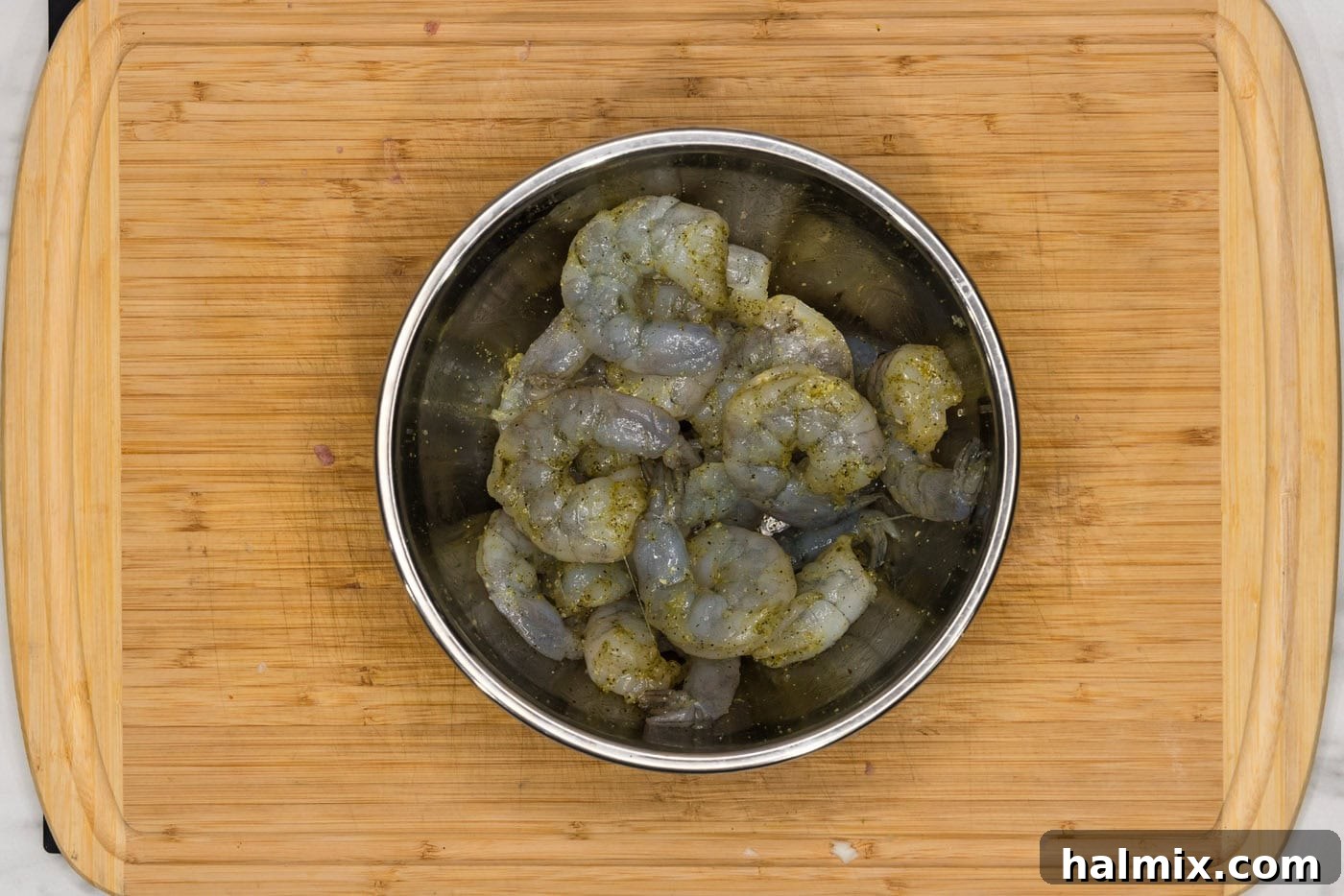 shrimp in a bowl with seasonings