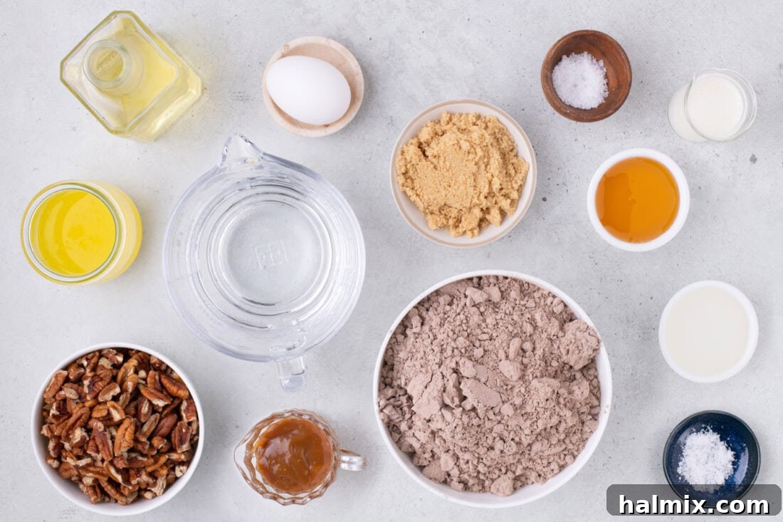 Ingredients for Pecan Pie Brownies