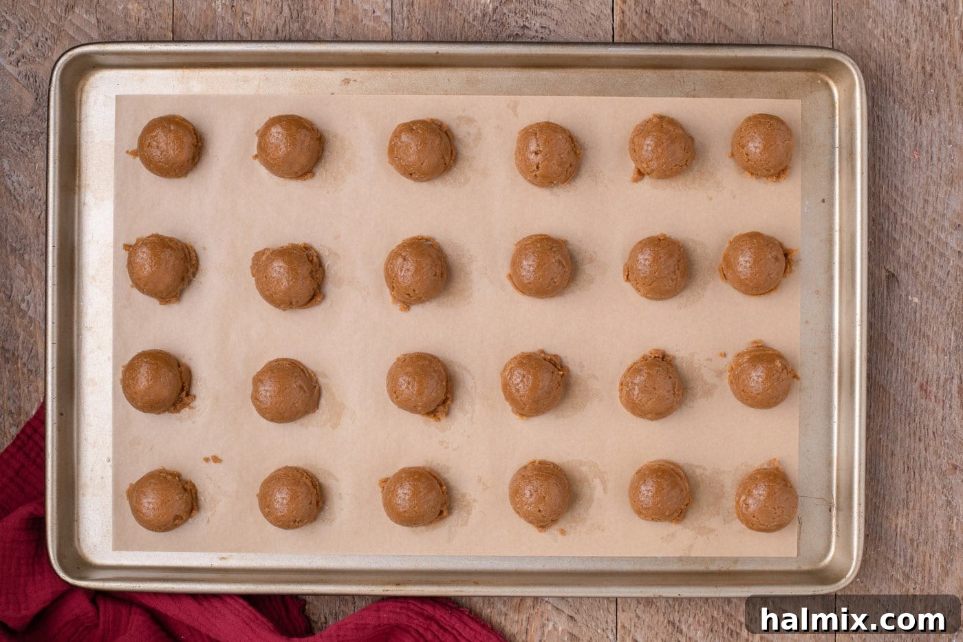 gingerbread oreo balls on a baking sheet