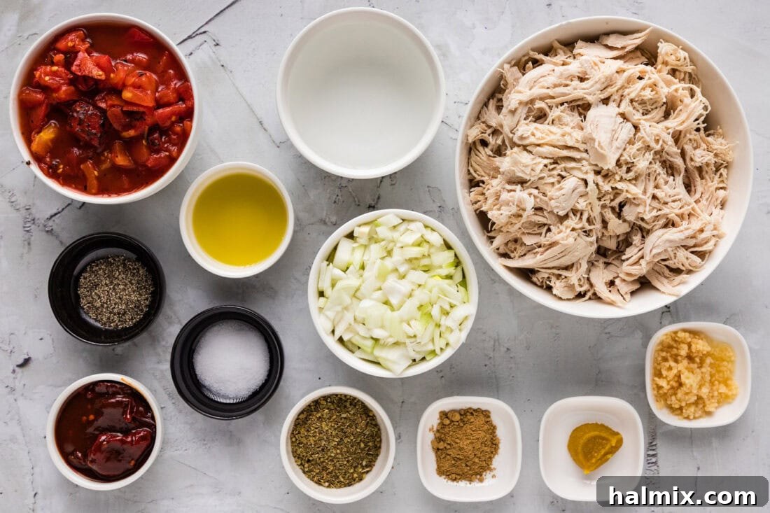 Smoky Chipotle Chicken Tinga 4 Ingredients for Chicken Tinga