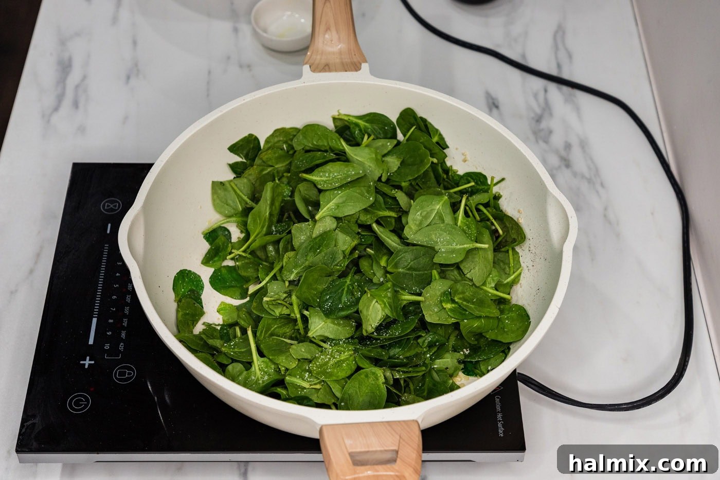 spinach in a skillet