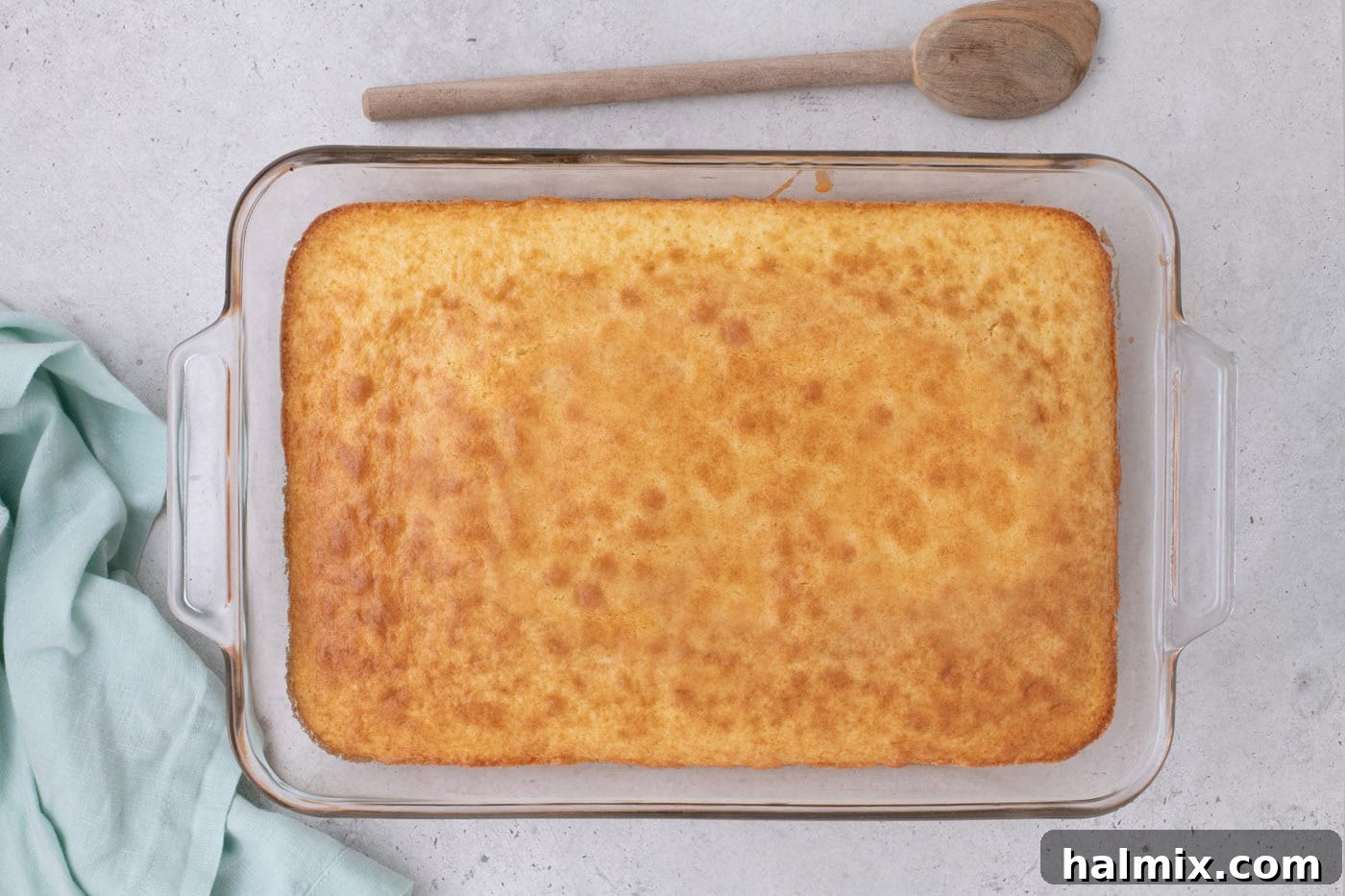baked cake in a dish