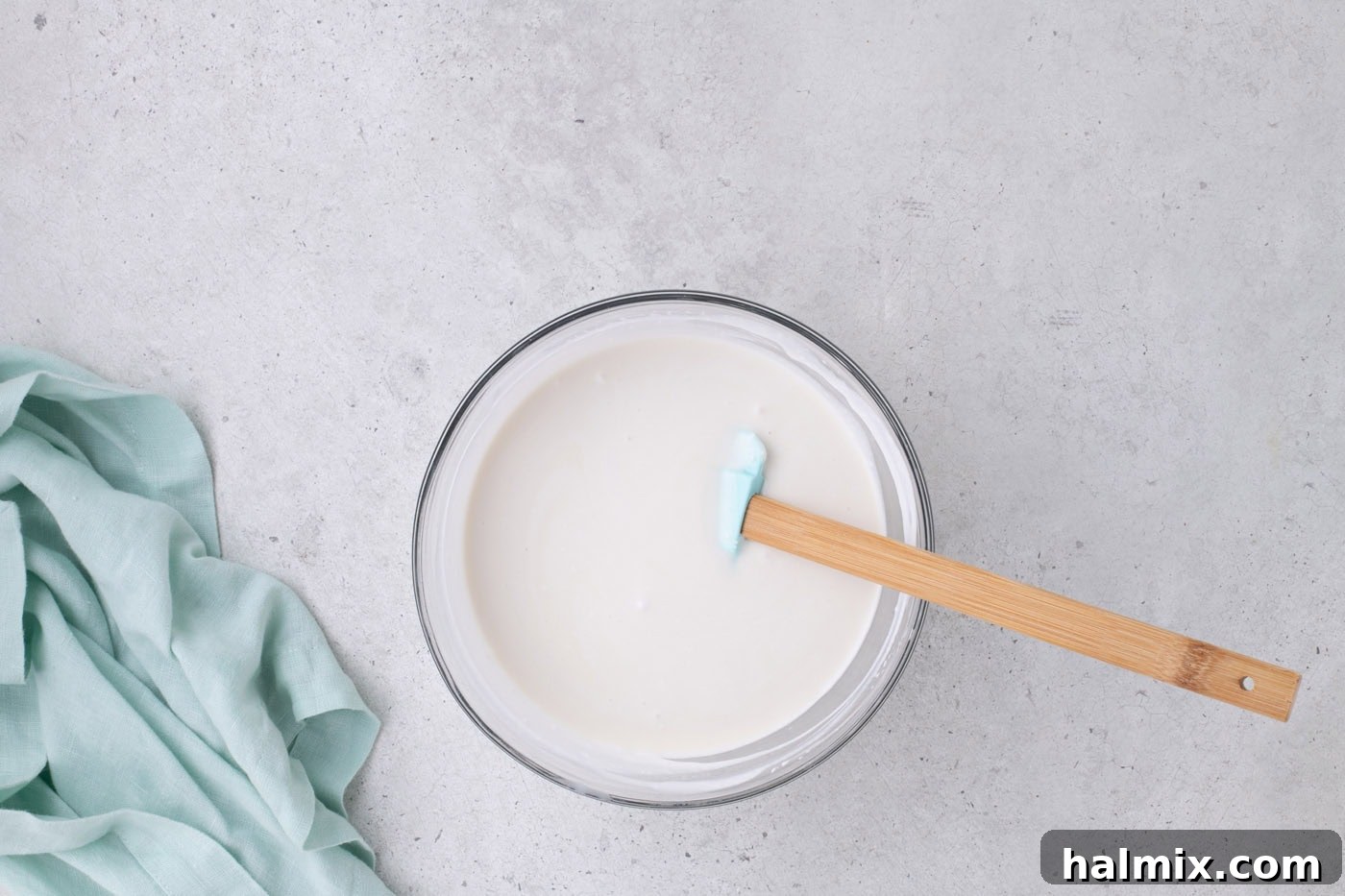 coconut cream and sweetened condensed milk in a bowl