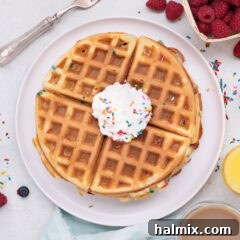 Featured image for Cake Mix Waffles recipe card