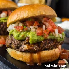 Close up photo of a Taco Burger