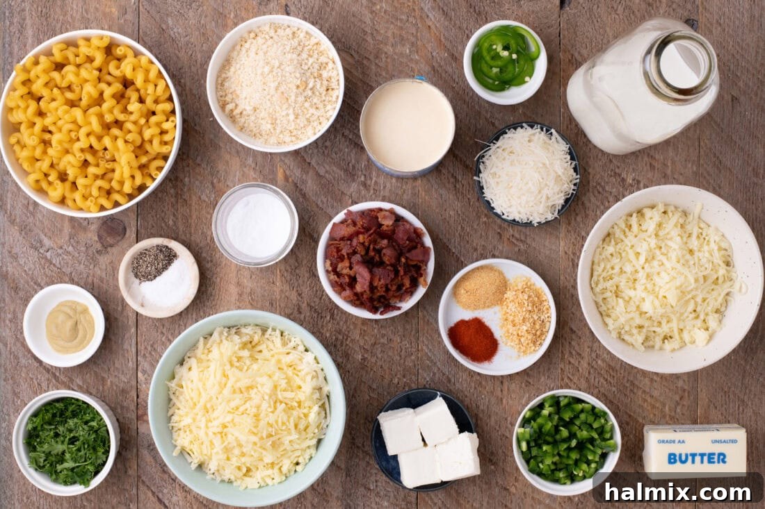 Kicking Cheesy Jalapeño Mac 4 Ingredients for Jalapeno Popper Mac and Cheese