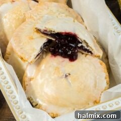 Delicious homemade blueberry hand pies with a light glaze