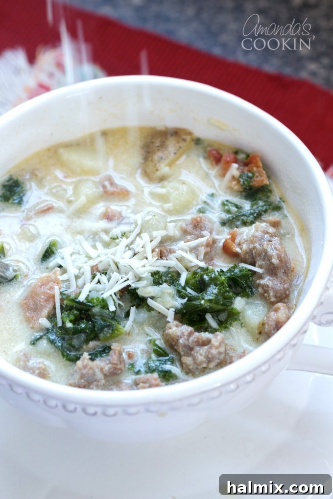 cheese being added to soup