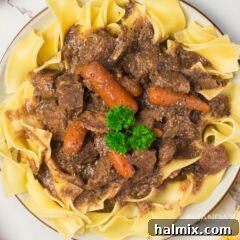 plate of beef burgundy