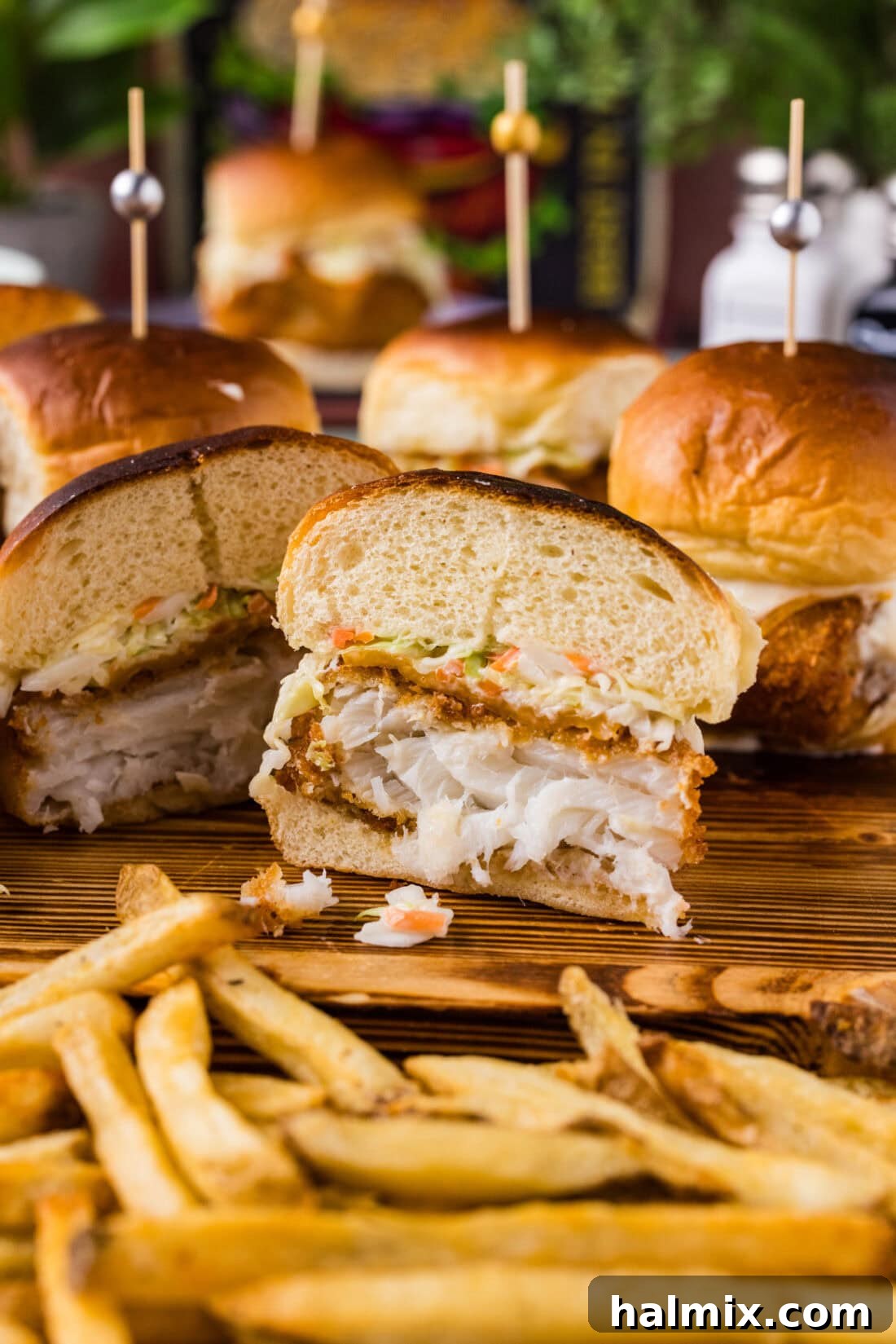 Fish Slider cut in half