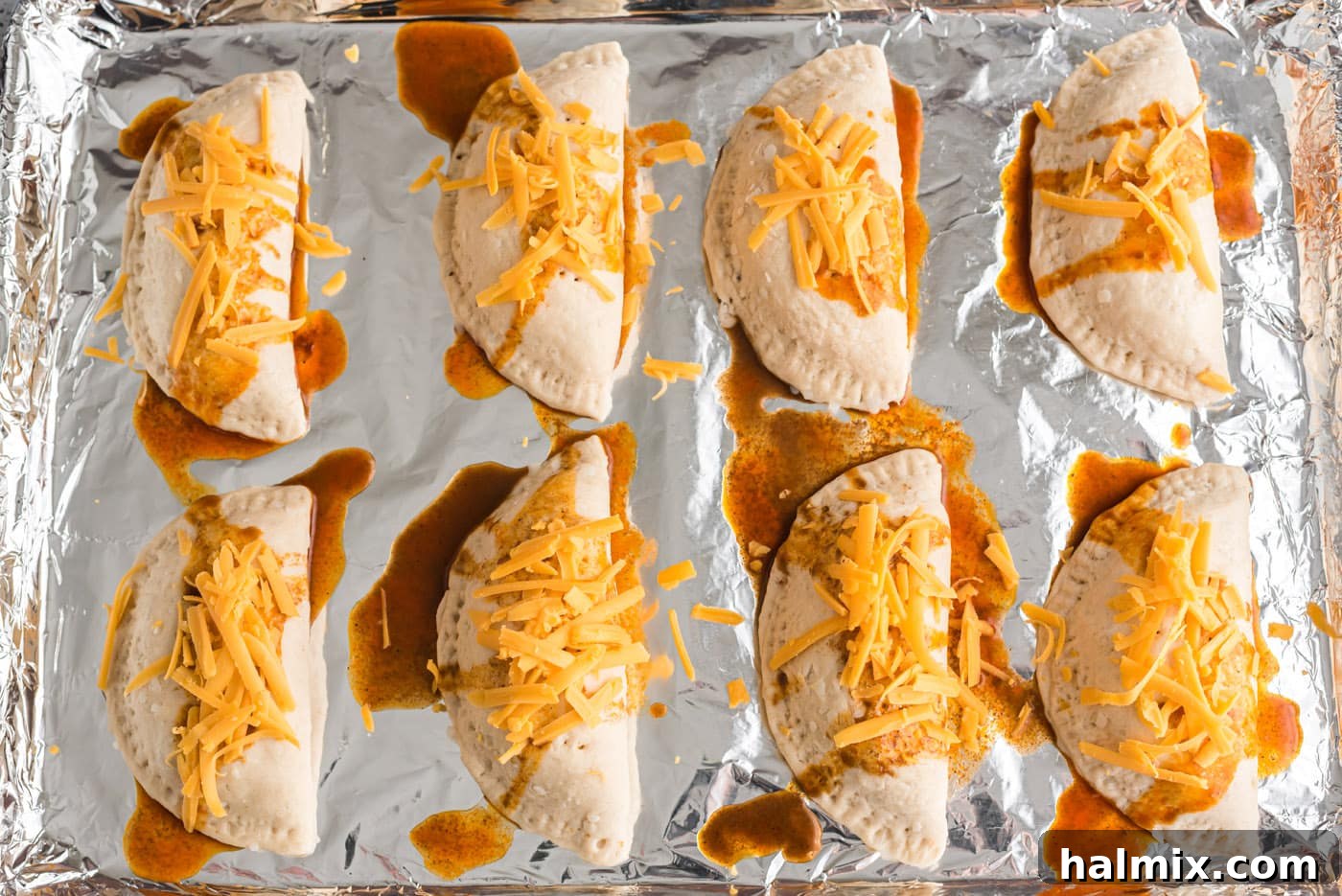 Fiesta Taco Pockets 12 cheese on top of taco empanadas