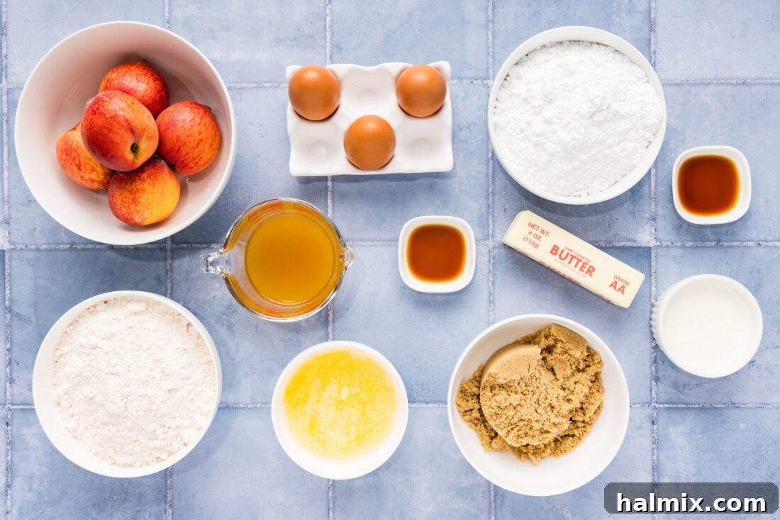 Ingredients for Brown Sugar Peach Cake