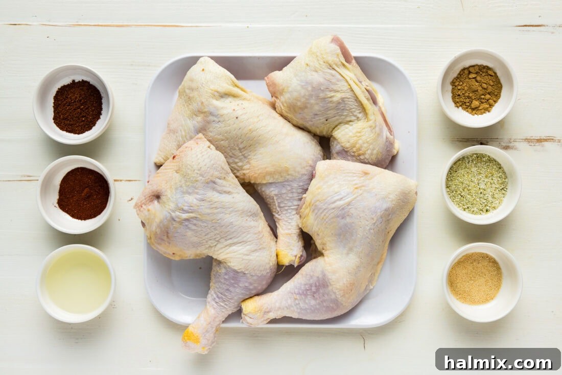 Ingredients for Smoked Chicken Quarters