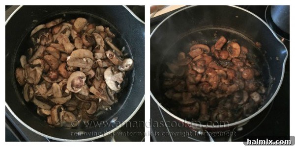 Sautéing shallots in a pan, building the aromatic foundation for the soup.