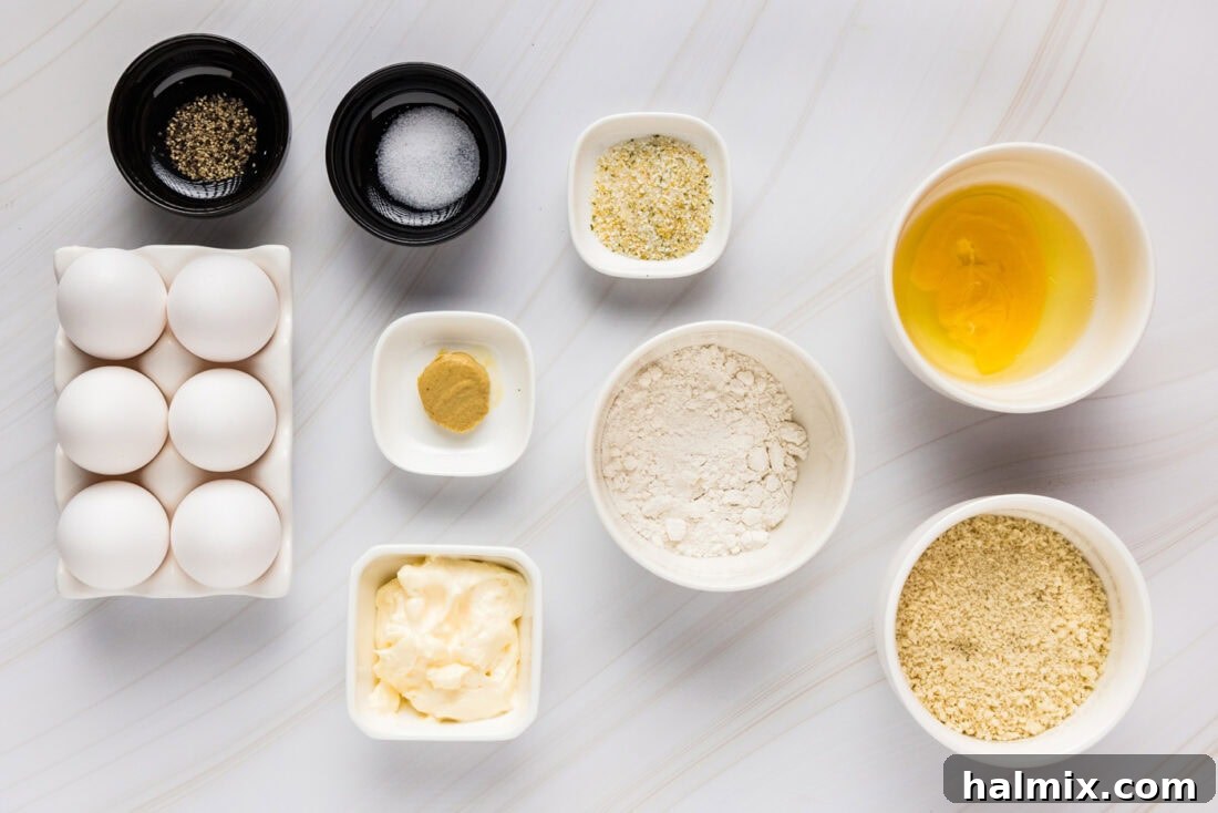 Ingredients for Fried Deviled Eggs