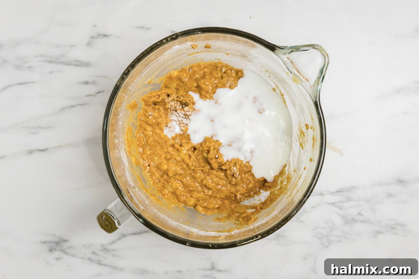 buttermilk added to pumpkin banana batter