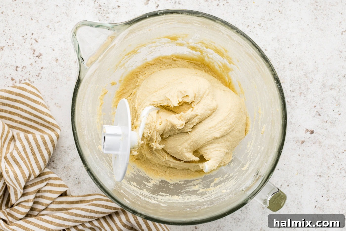 Sweet Braided Morning Pastry 7 breakfast danish dough in a stand mixer bowl with hook attachment