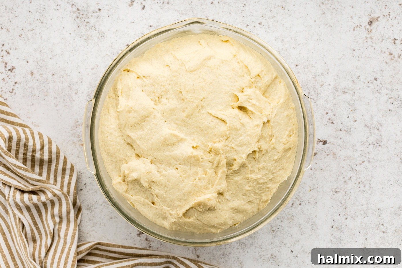 Sweet Braided Morning Pastry 8 risen dough in a bowl