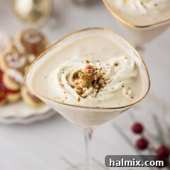 Close up photo of a Gingerbread Martini