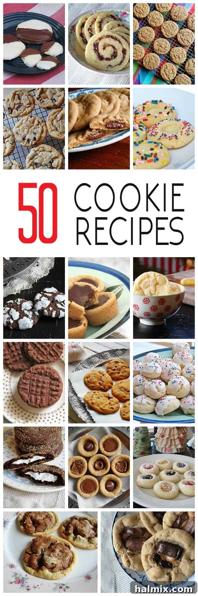 A final, large collage of diverse cookie recipes, providing a visual summary of the variety discussed in the article.