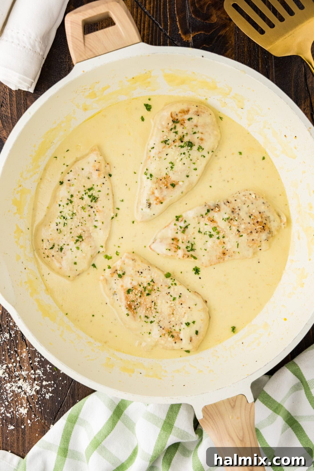 Skillet of Garlic Parmesan Chicken