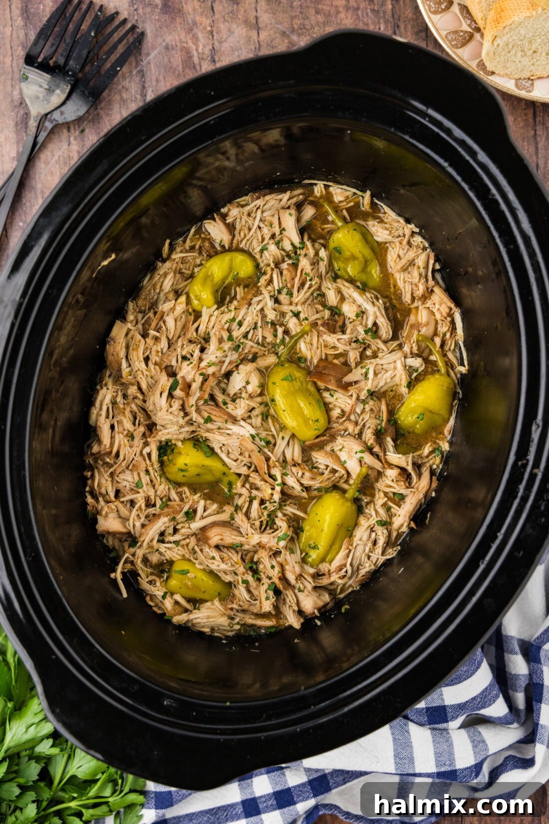 Crockpot of Mississippi Chicken