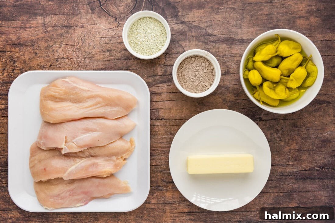 Ingredients for Mississippi Chicken