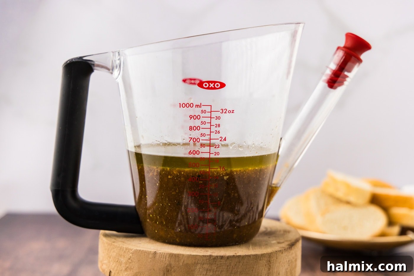 Juice from the crockpot in a fat separator