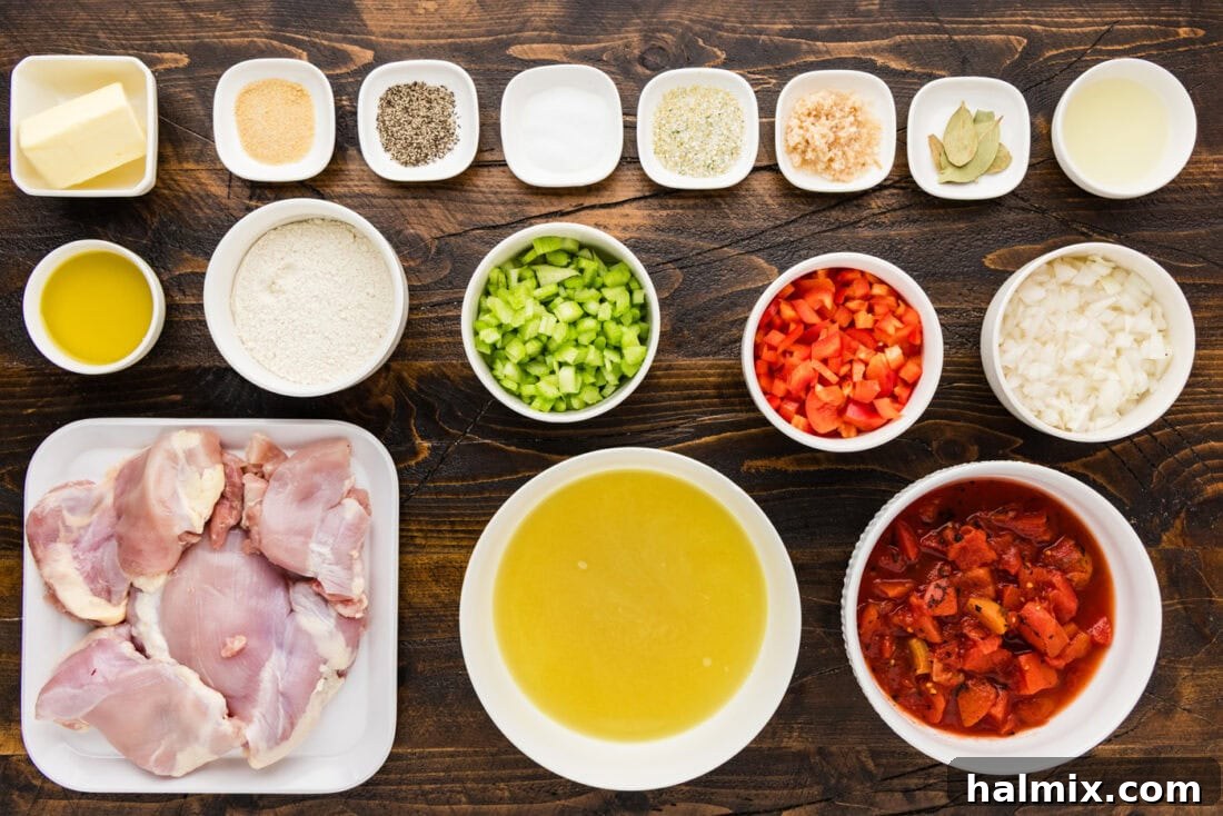 Ingredients for Chicken Etouffee