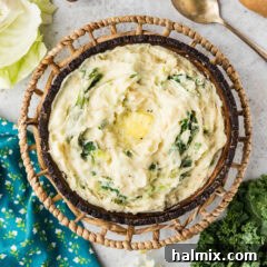 Colcannon: Ireland's Signature Mash 11 Bowl of Colcannon (Irish Mashed Potatoes), close up