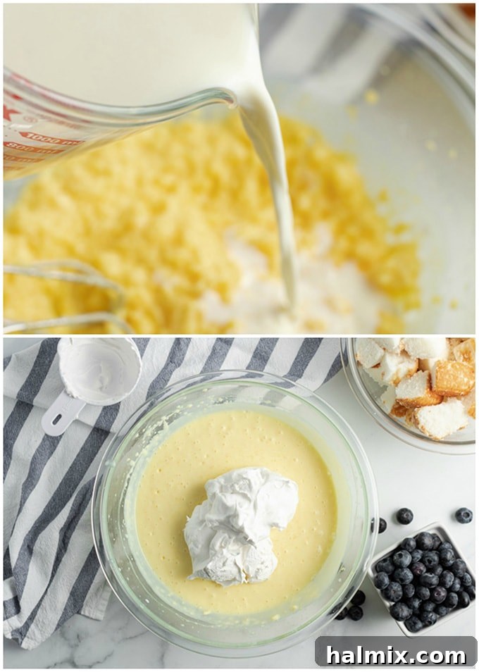 adding milk to pudding mix