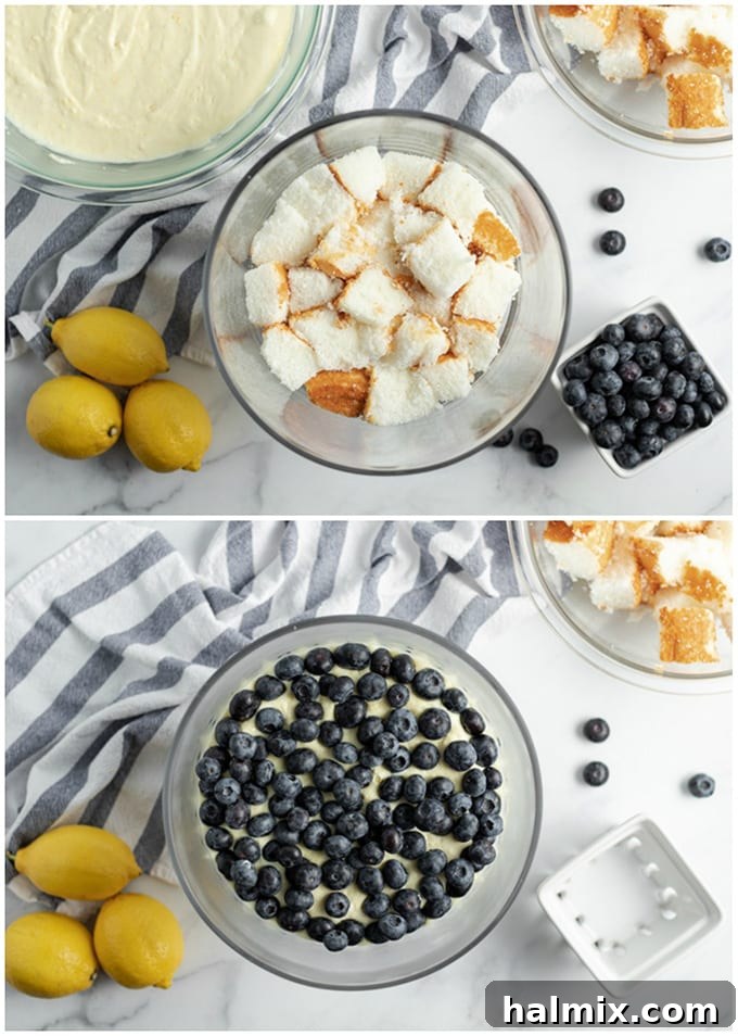 layering the trifle ingredients