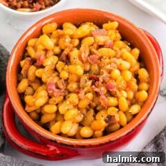 crock of baked beans