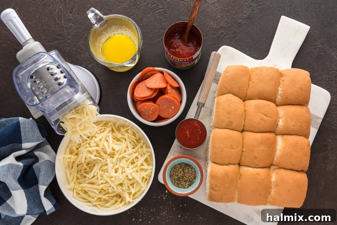 Cheesy Pizza Buns 4 Ingredients for Pizza Sliders